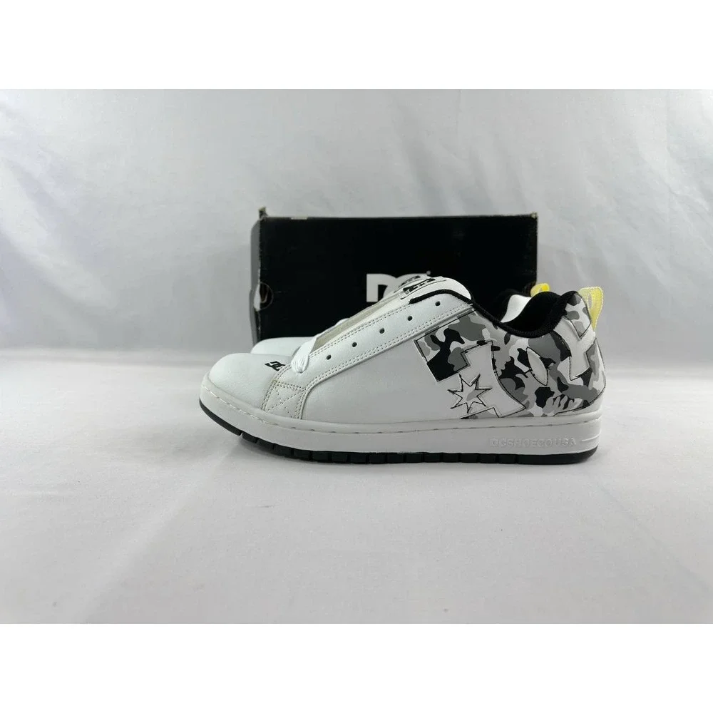Vintage DC Court Graffik 2006 Y2K Skate Shoes White Camo Men's Size 13